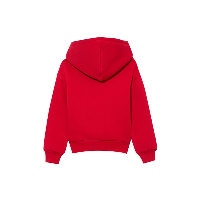 Mavi 6610110-70464 Mavi Logo Baskılı Kırmızı Kapüşonlu Sweatshirt