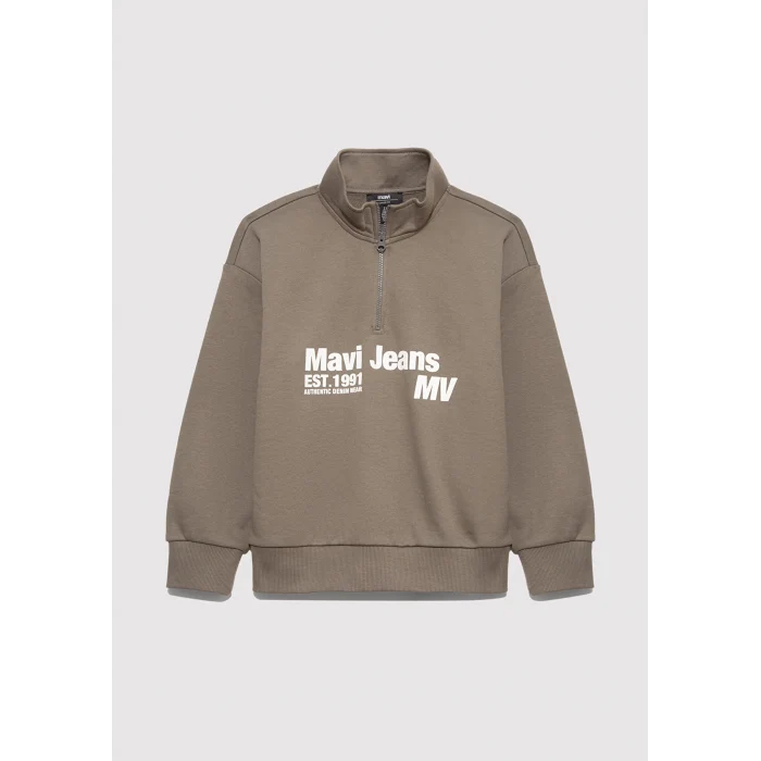 Mavi 6S10142-86961 Yarı Fermuarlı Haki Sweatshirt