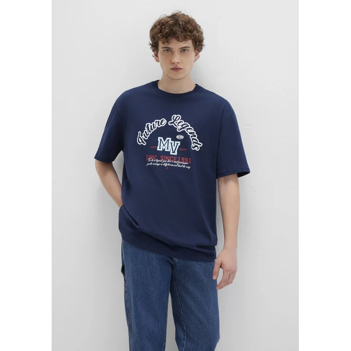 Mavi 0612850-89353 Baskılı Lacivert Tişört