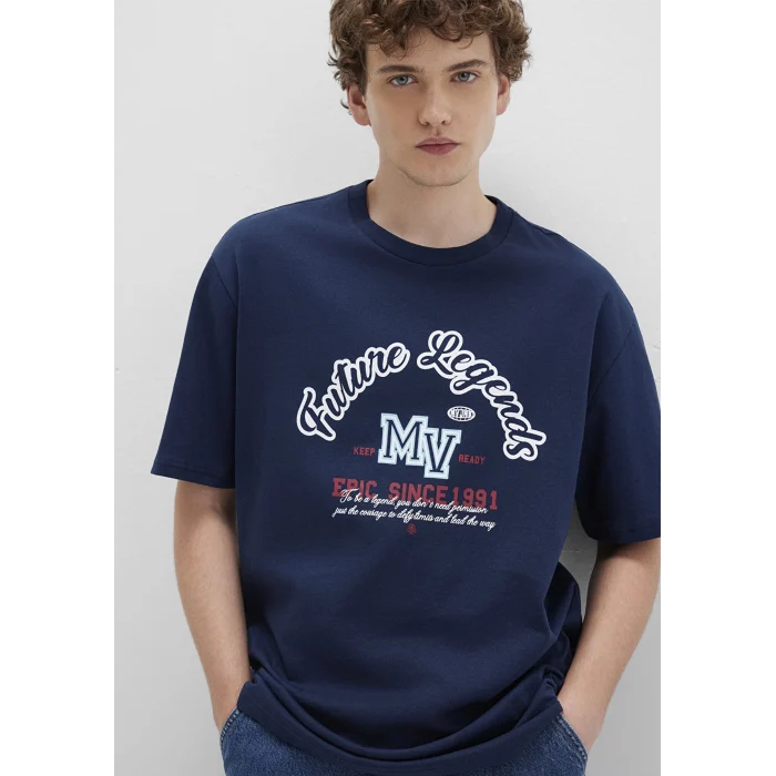 Mavi 0612850-89353 Baskılı Lacivert Tişört