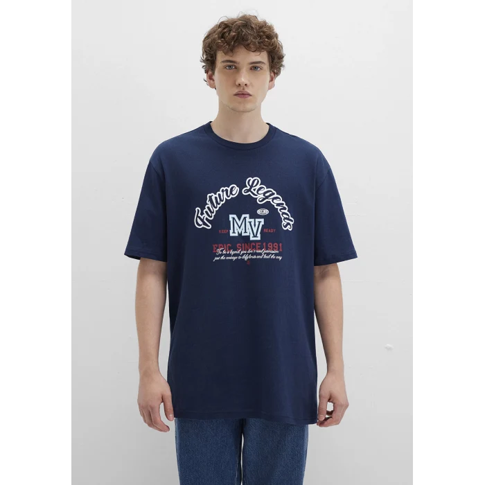 Mavi 0612850-89353 Baskılı Lacivert Tişört