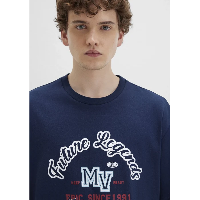 Mavi 0612850-89353 Baskılı Lacivert Tişört