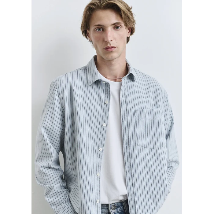 Mavi 0211696-90915 Çizgili Mavi Gömlek