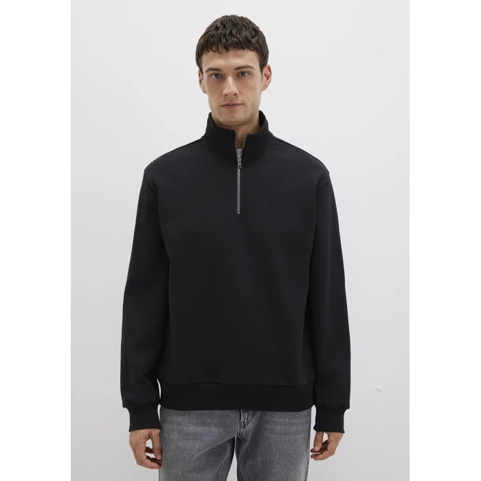 Mavi 0S10419-900 Yarı Fermuarlı siyah Basic Sweatshirt