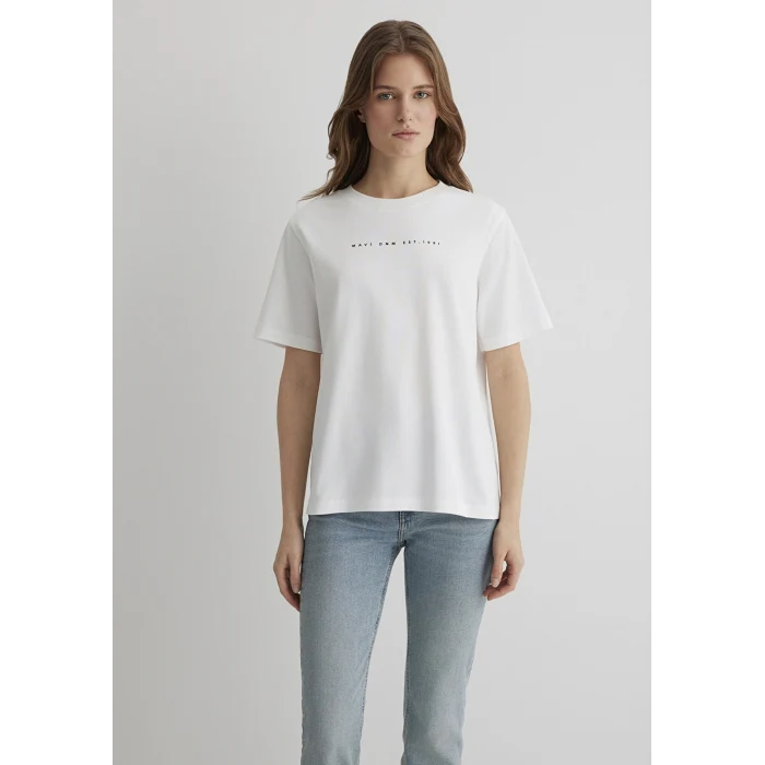 Mavi 1613147-70057 Mavi Baskılı Ekru Tişört