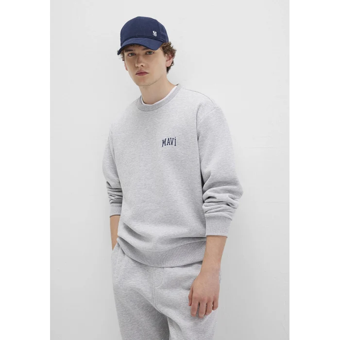 Mavi 0611716-80018 Mavi Logo Baskılı Gri Sweatshirt