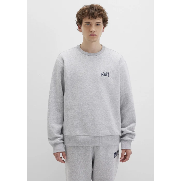 Mavi 0611716-80018 Mavi Logo Baskılı Gri Sweatshirt