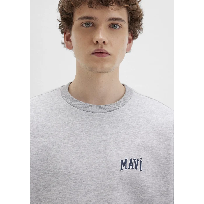 Mavi 0611716-80018 Mavi Logo Baskılı Gri Sweatshirt