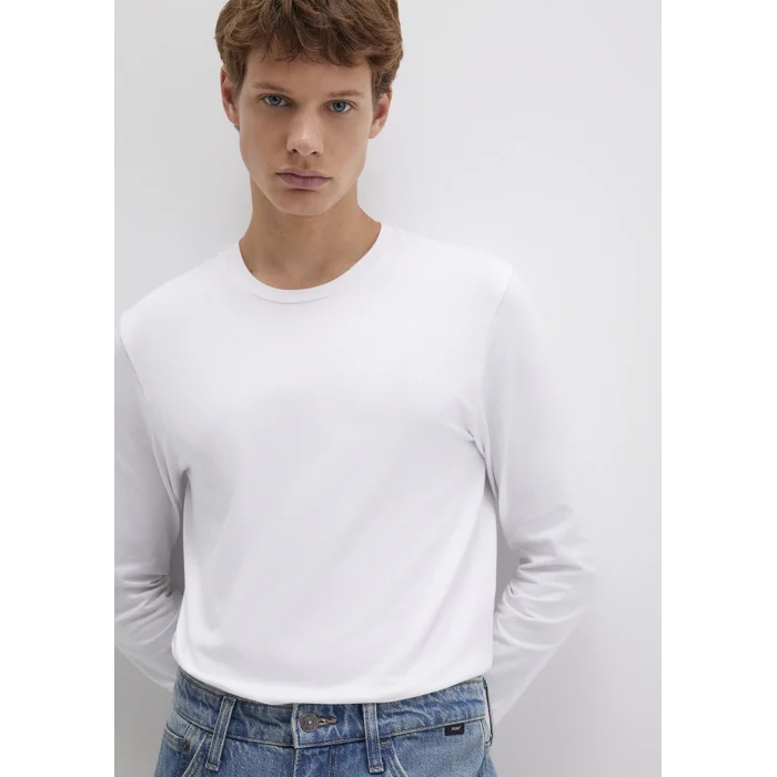 Mavi 062477-23248 Uzun Kollu Beyaz Basic Tişört