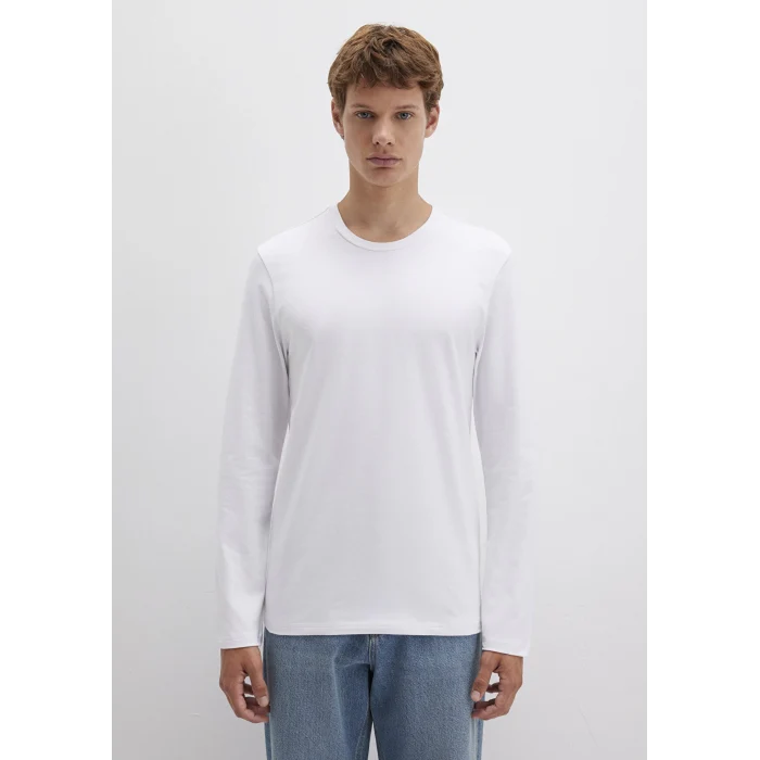 Mavi 062477-23248 Uzun Kollu Beyaz Basic Tişört