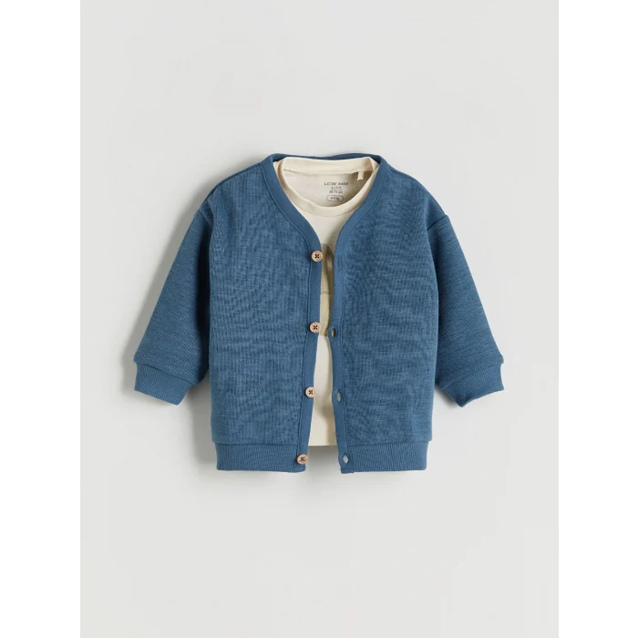 LCW baby Bej Bisiklet Yaka Baskılı Erkek Bebek 3lü Takım