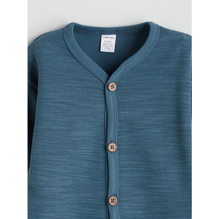 LCW baby Bej Bisiklet Yaka Baskılı Erkek Bebek 3lü Takım