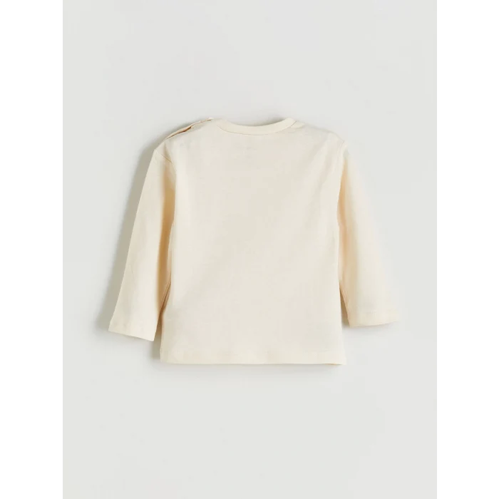 LCW baby Bej Bisiklet Yaka Baskılı Erkek Bebek 3lü Takım