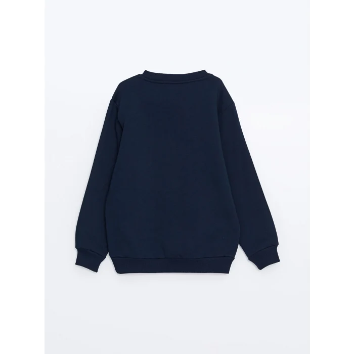 LCW Kids Lacivert Bisiklet Yaka Erkek Çocuk Kalın Sweatshirt