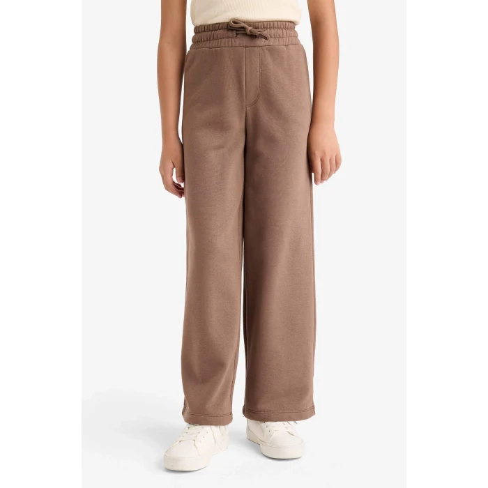 Defacto D0743A8BN534 Kahve Kız Çocuk Wide Leg Beli Lastikli Geniş Paça Eşofman Altı