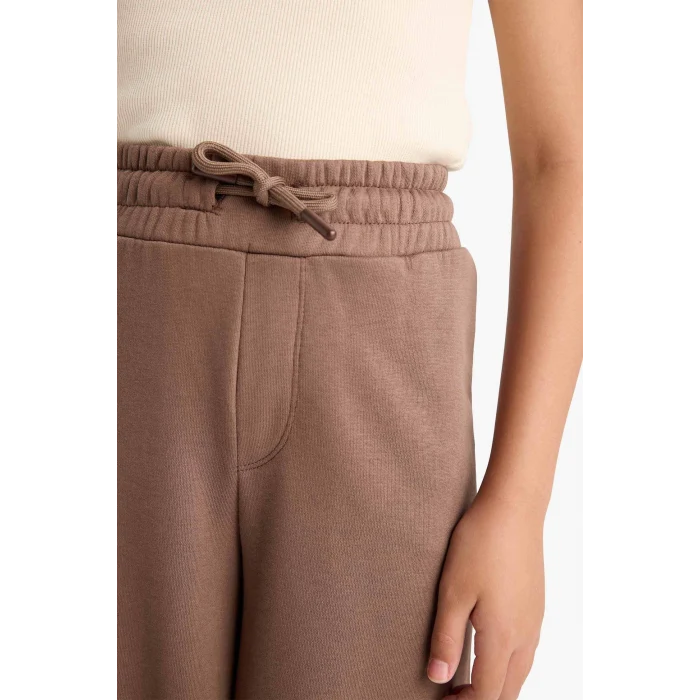 Defacto D0743A8BN534 Kahve Kız Çocuk Wide Leg Beli Lastikli Geniş Paça Eşofman Altı