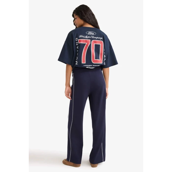 Defacto D6668AXNV256 Lacivert Straight Fit Cepli Düz Paça Eşofman Altı