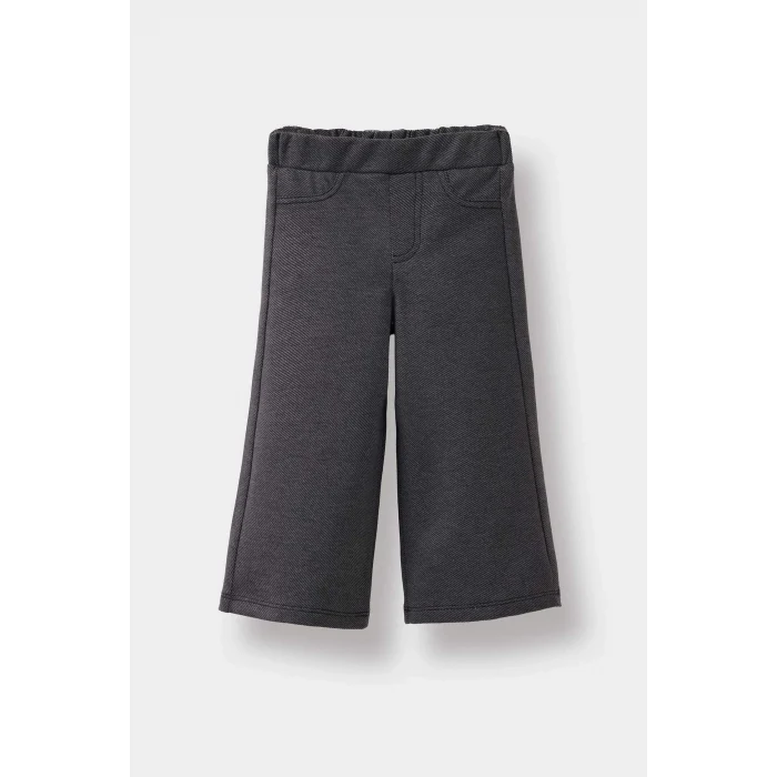 Defacto F3780A5BK81 Siyah Kız Bebek Wide Leg Jean Görünümlü Pantolon