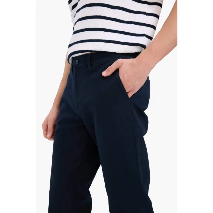 Defacto D7349AXNV91 Lacivert Regular Fit Normal Kesim Cepli Düz Paça Chino Pantolon