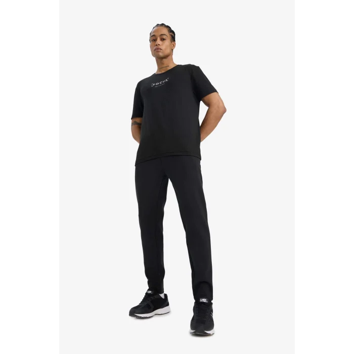 Defacto S3309AZBK81 Siyah DeFactoFit Slim Fit Dar Kesim Fermuarlı Standart Paça Jogger Eşofman Altı