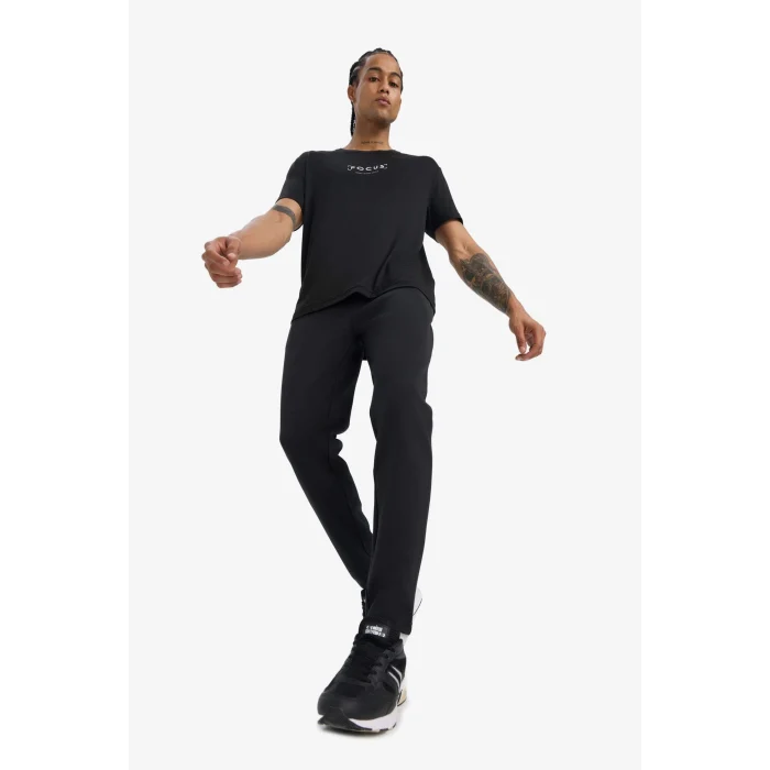 Defacto S3309AZBK81 Siyah DeFactoFit Slim Fit Dar Kesim Fermuarlı Standart Paça Jogger Eşofman Altı