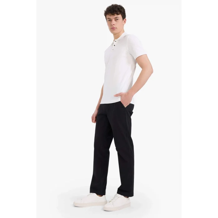 Defacto D7349AXBK81 Siyah Regular Fit Normal Kesim Cepli Düz Paça Chino Pantolon