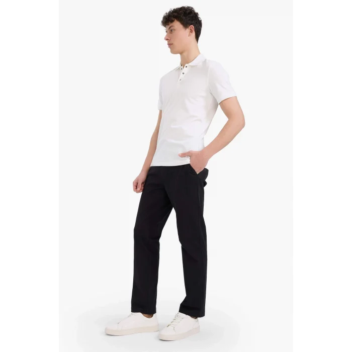 Defacto D7349AXBK81 Siyah Regular Fit Normal Kesim Cepli Düz Paça Chino Pantolon