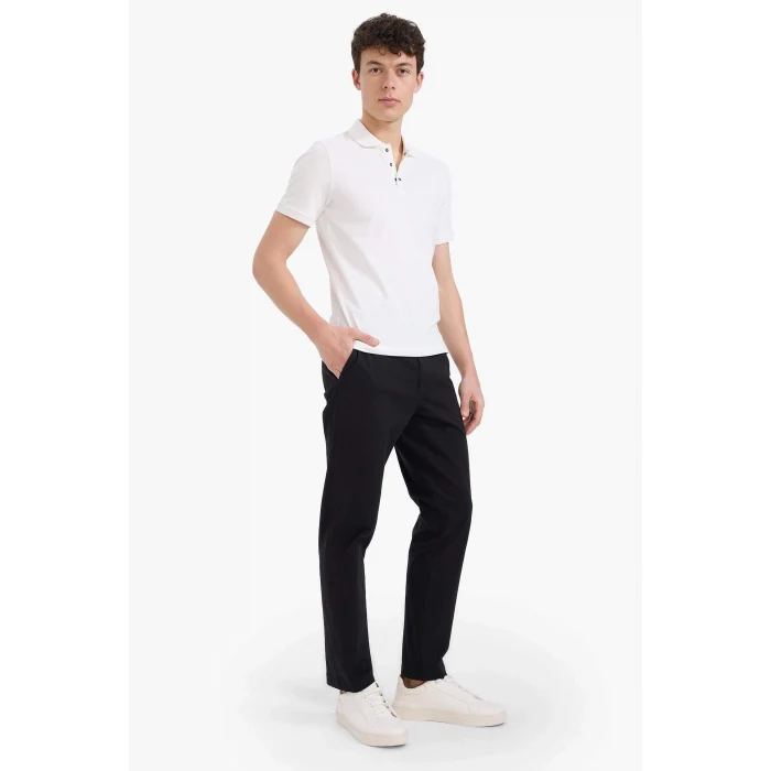 Defacto D7349AXBK81 Siyah Regular Fit Normal Kesim Cepli Düz Paça Chino Pantolon