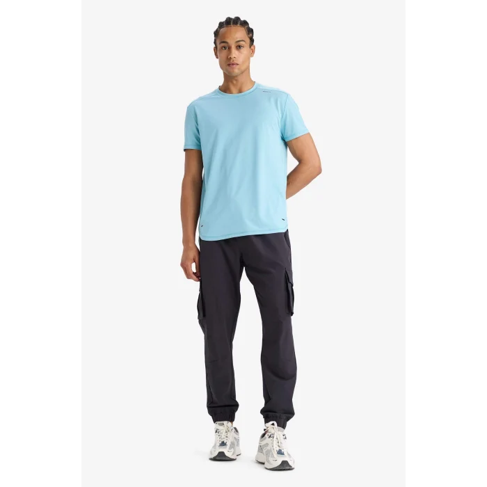 Defacto E9361AXAR214 Antrasit DeFactoFit Slim Fit Dar Kesim Kargo Cepli Dokuma Sporcu Jogger Eşofman Altı