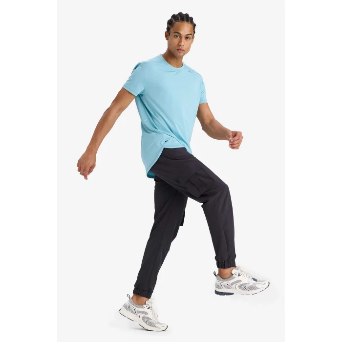 Defacto E9361AXAR214 Antrasit DeFactoFit Slim Fit Dar Kesim Kargo Cepli Dokuma Sporcu Jogger Eşofman Altı