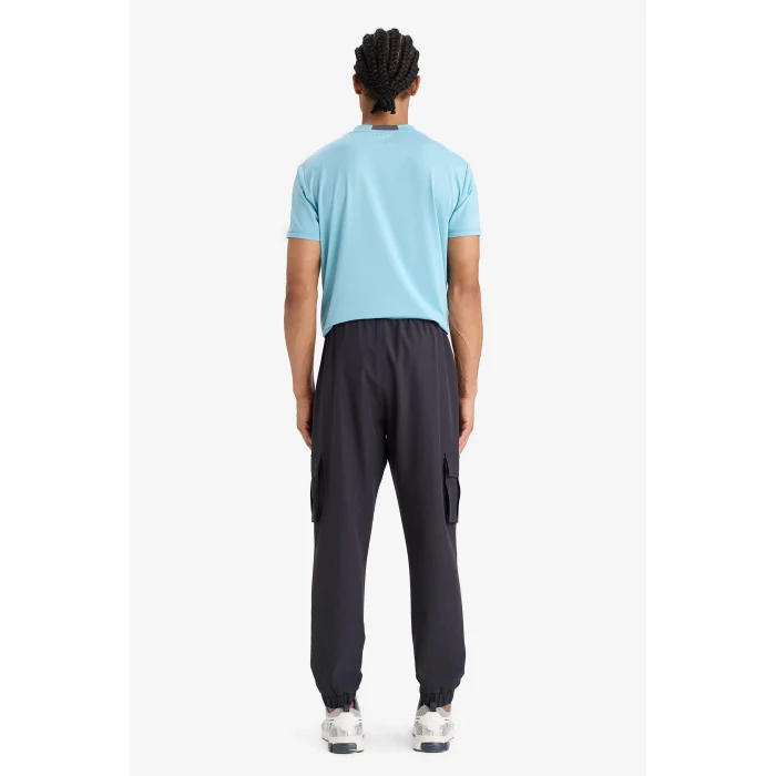 Defacto E9361AXAR214 Antrasit DeFactoFit Slim Fit Dar Kesim Kargo Cepli Dokuma Sporcu Jogger Eşofman Altı