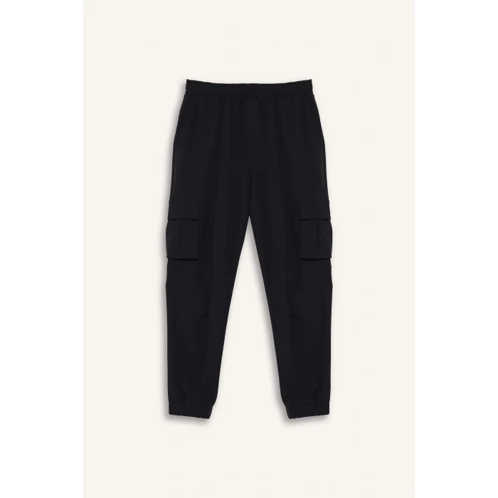 Defacto E9361AXAR214 Antrasit DeFactoFit Slim Fit Dar Kesim Kargo Cepli Dokuma Sporcu Jogger Eşofman Altı