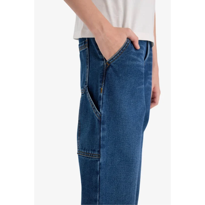 Defacto F0457 Mavi Erkek Çocuk Wide Leg Düz Paça Jean Pantolon