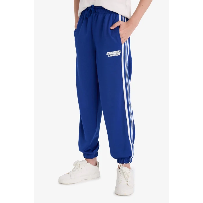 Defacto F1978A8BE325 Mavi Erkek Çocuk Beli Lastikli Baskılı Jogger Eşofman Altı
