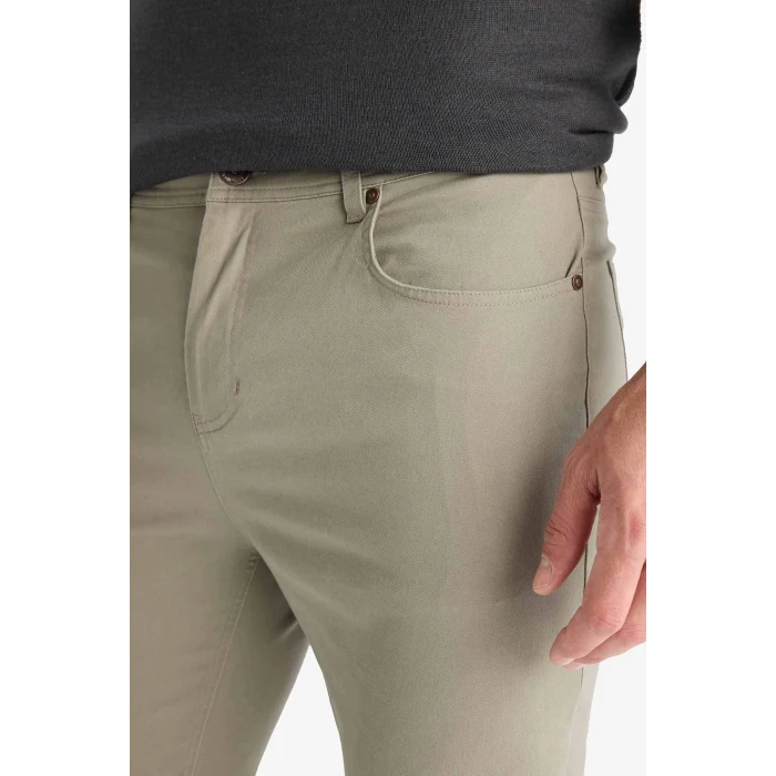 Defacto B2089AXKH465 Haki Slim Fit Dar Kesim Dar Paça Cepli Pantolon