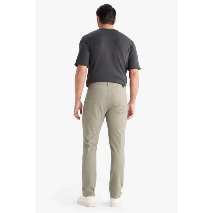 Defacto B2089AXKH465 Haki Slim Fit Dar Kesim Dar Paça Cepli Pantolon