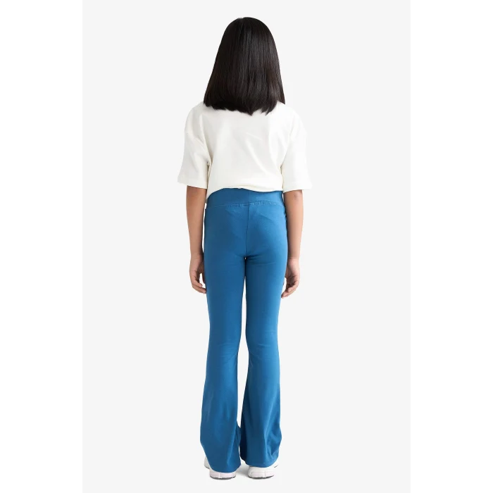 Defacto E8301A8BE376 Mavi Kız Çocuk Flare Fit Fitilli Kaşkorse Pantolon