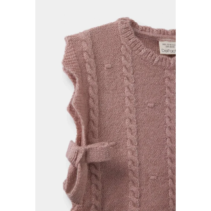 Defacto C8086A5BR103 Bordo Kız Bebek Bisiklet Yaka Triko Süveter
