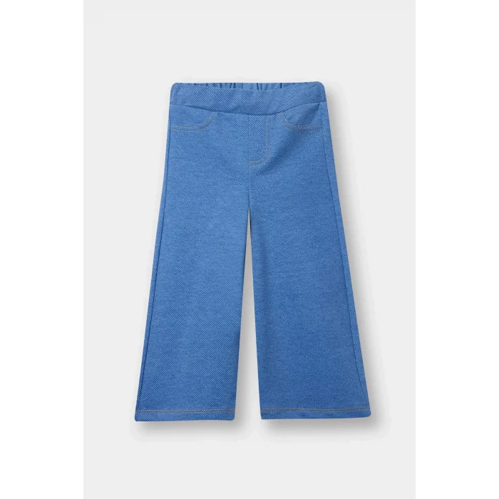 Defacto F3780A5BE394 Mavi Kız Bebek Wide Leg Jean Görünümlü Pantolon