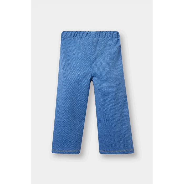 Defacto F3780A5BE394 Mavi Kız Bebek Wide Leg Jean Görünümlü Pantolon