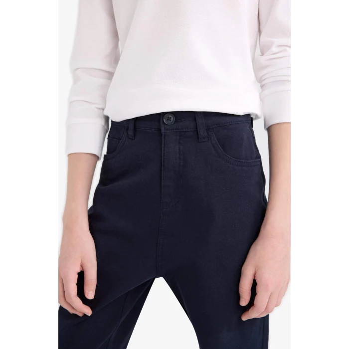 Defacto U3254A6NV253 Lacivert Erkek Çocuk Düz Paça Gabardin Okul Pantolonu