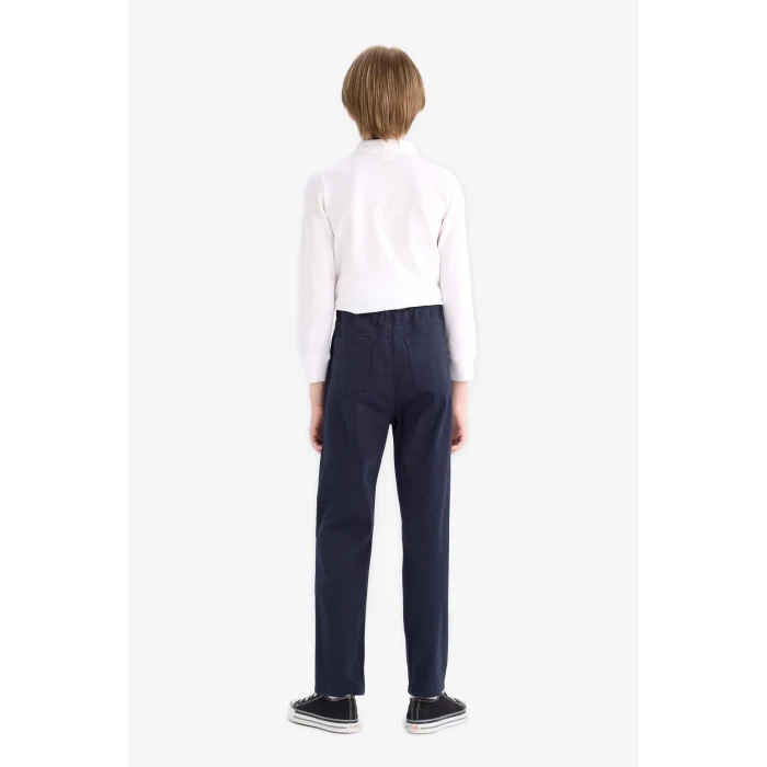 Defacto U3254A6NV253 Lacivert Erkek Çocuk Düz Paça Gabardin Okul Pantolonu