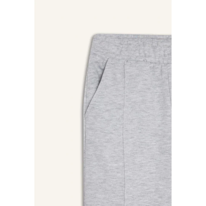 Defacto X9036A6GR400 Gri Kız Çocuk Beli Lastikli Basic Düz Okul Jogger Eşofman Altı