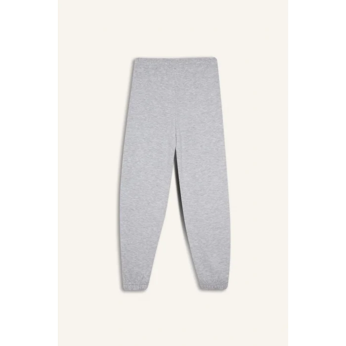 Defacto X9036A6GR400 Gri Kız Çocuk Beli Lastikli Basic Düz Okul Jogger Eşofman Altı