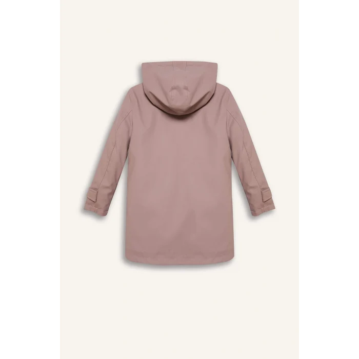 Defacto C5229A8BR287 Bordo Kız Çocuk Su Geçirmez Kapüşonlu Fermuarlı Yağmurluk