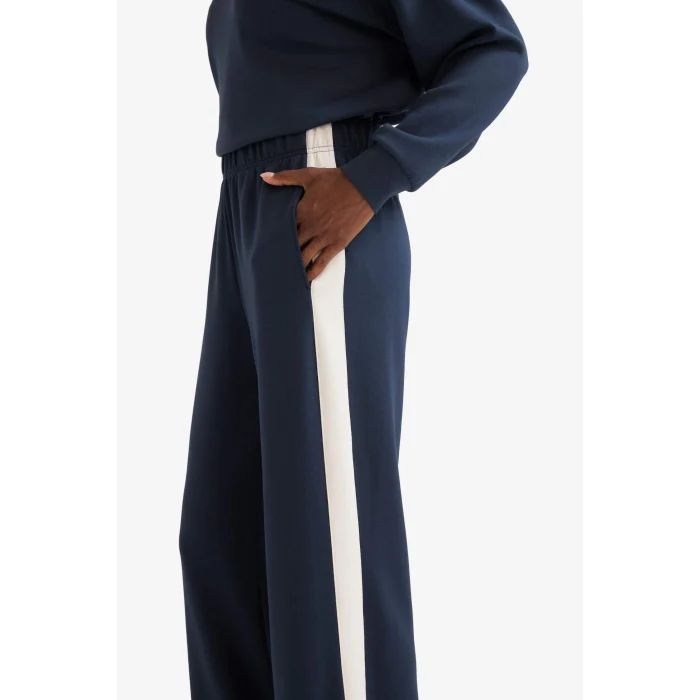 Defacto E8956AXNV165 Lacivert DeFactoFit Wide Leg Geniş Paça Standart Boy Modal Soft Touch Pantolon