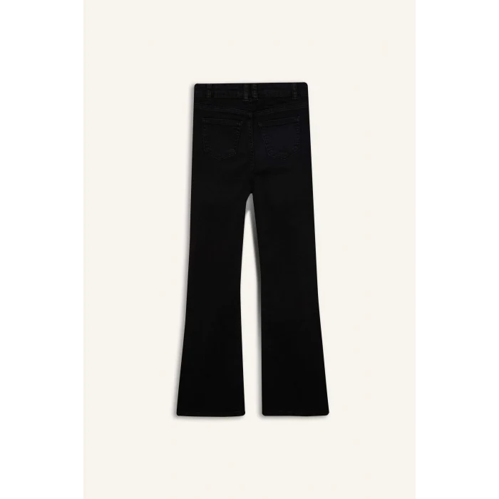 Defacto E6183A8BK27 Siyah Kız Çocuk Flare Fit İspanyol Paça Jean Pantolon
