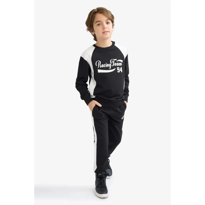 Defacto F2179A8BK81 Siyah Erkek Çocuk Beli Lastikli Baskılı Jogger Eşofman Altı