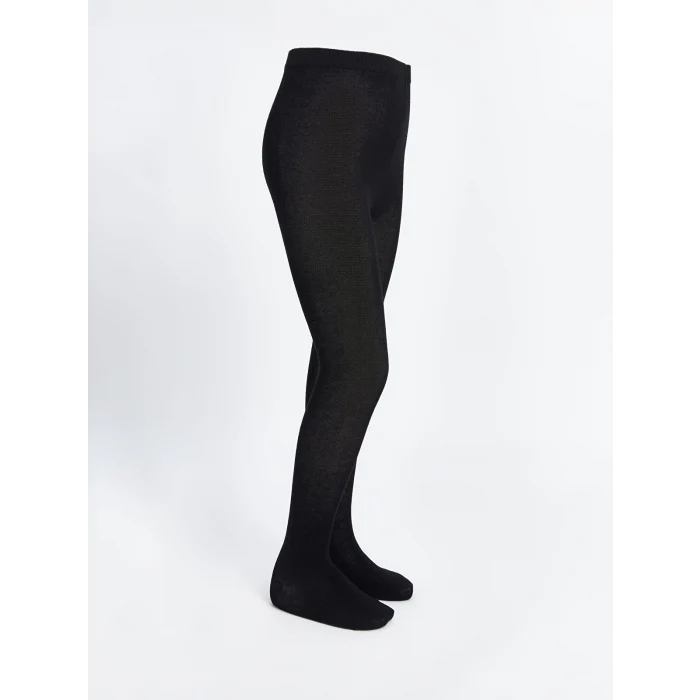 LCW Kids Siyah Basic Kız Çocuk Külotlu Çorap 2li