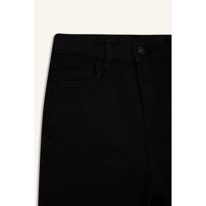Defacto C3683A8NM40 Siyah Erkek Çocuk Okul Slim Fit Dar Kesim Düz Paça Jean Pantolon